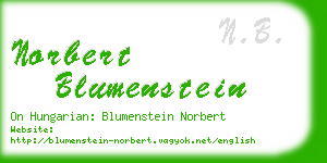 norbert blumenstein business card
